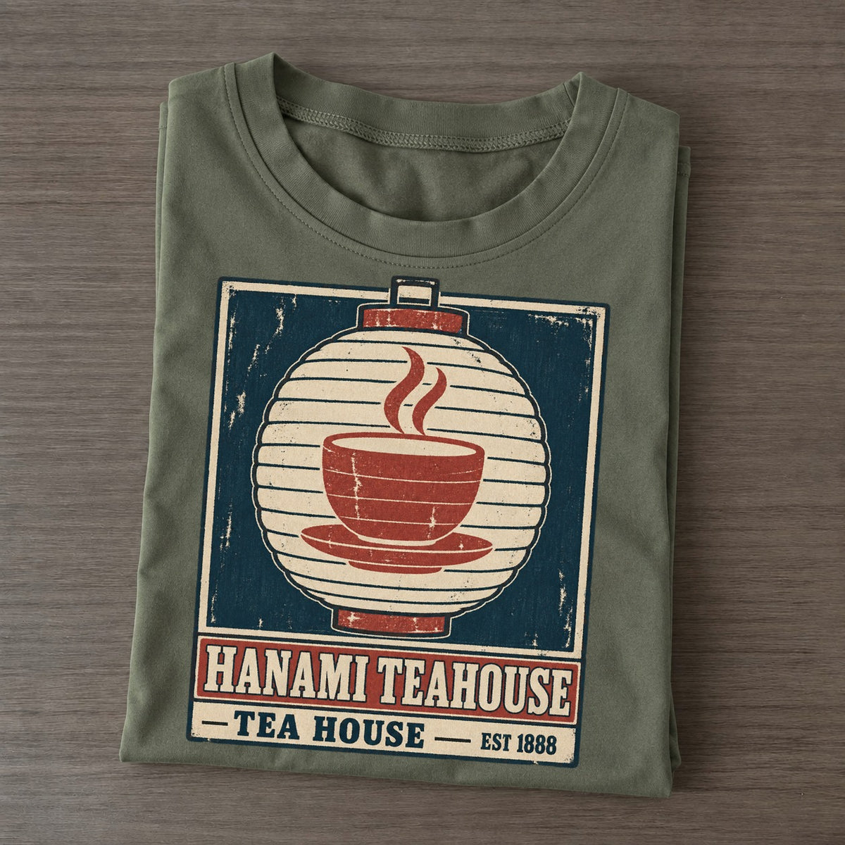Hanami Tea House Noren Trade Co Classic T-shirt – Army Green