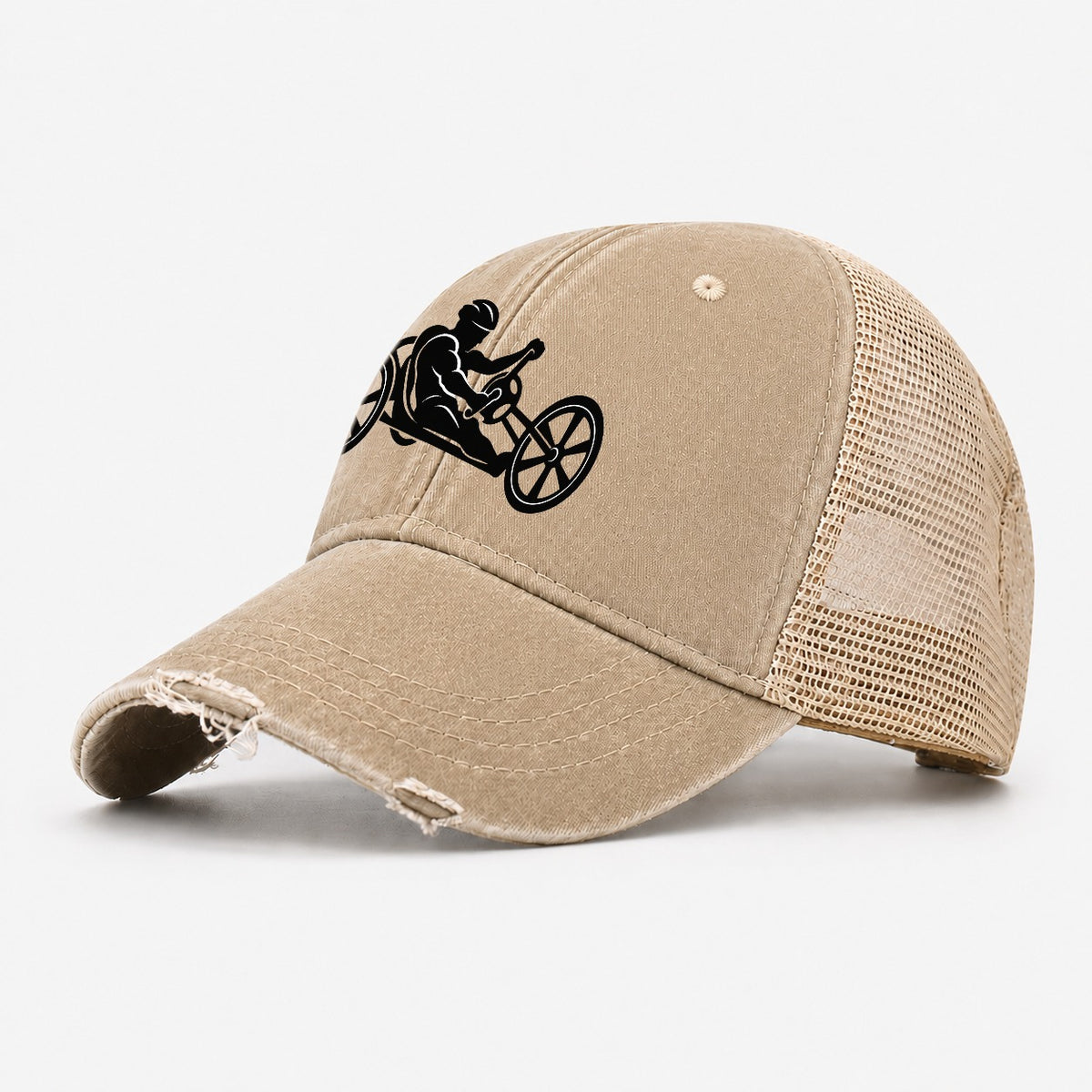Handcycle Racer Cycling Life Washed Trucker Hat – Khaki