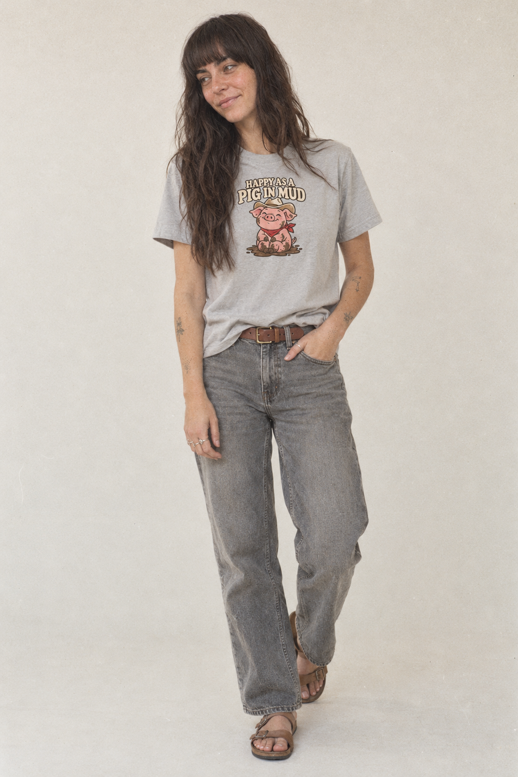 Happy As A Pig In Mud Well I Declare Classic T-shirt – studio model photo