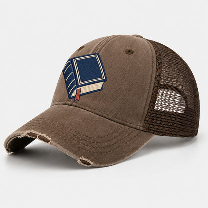 Hardcover Book Tiny Solo Marks Washed Trucker Hat – Coffee