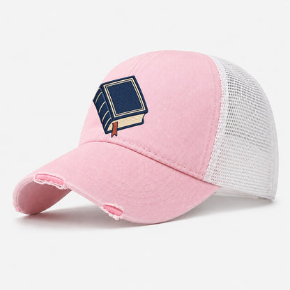 Hardcover Book Tiny Solo Marks Washed Trucker Hat – Light Pink