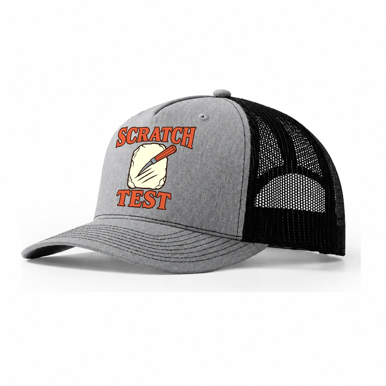 Hardness Scale Study Rocks And Minerals Trucker Hat – Sport Grey Black