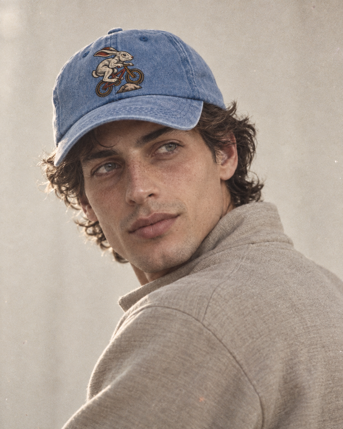 Model wearing the cap