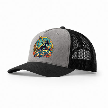 Harp Crest Music Instruments Trucker Hat – Grey Black