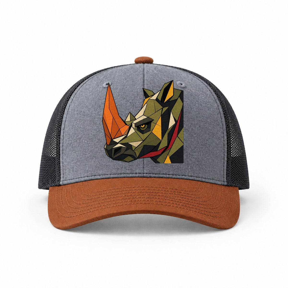 Heather Grey-Rust-Charcoal — front view