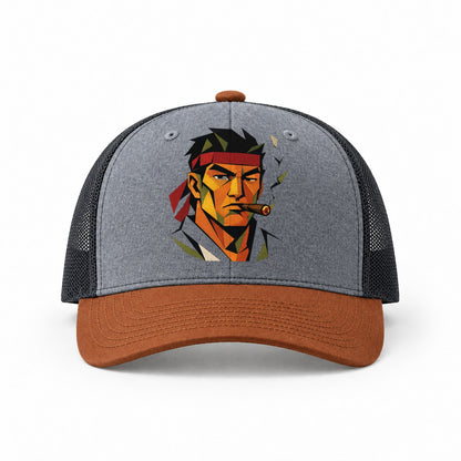 Heather Grey-Rust-Charcoal — front view