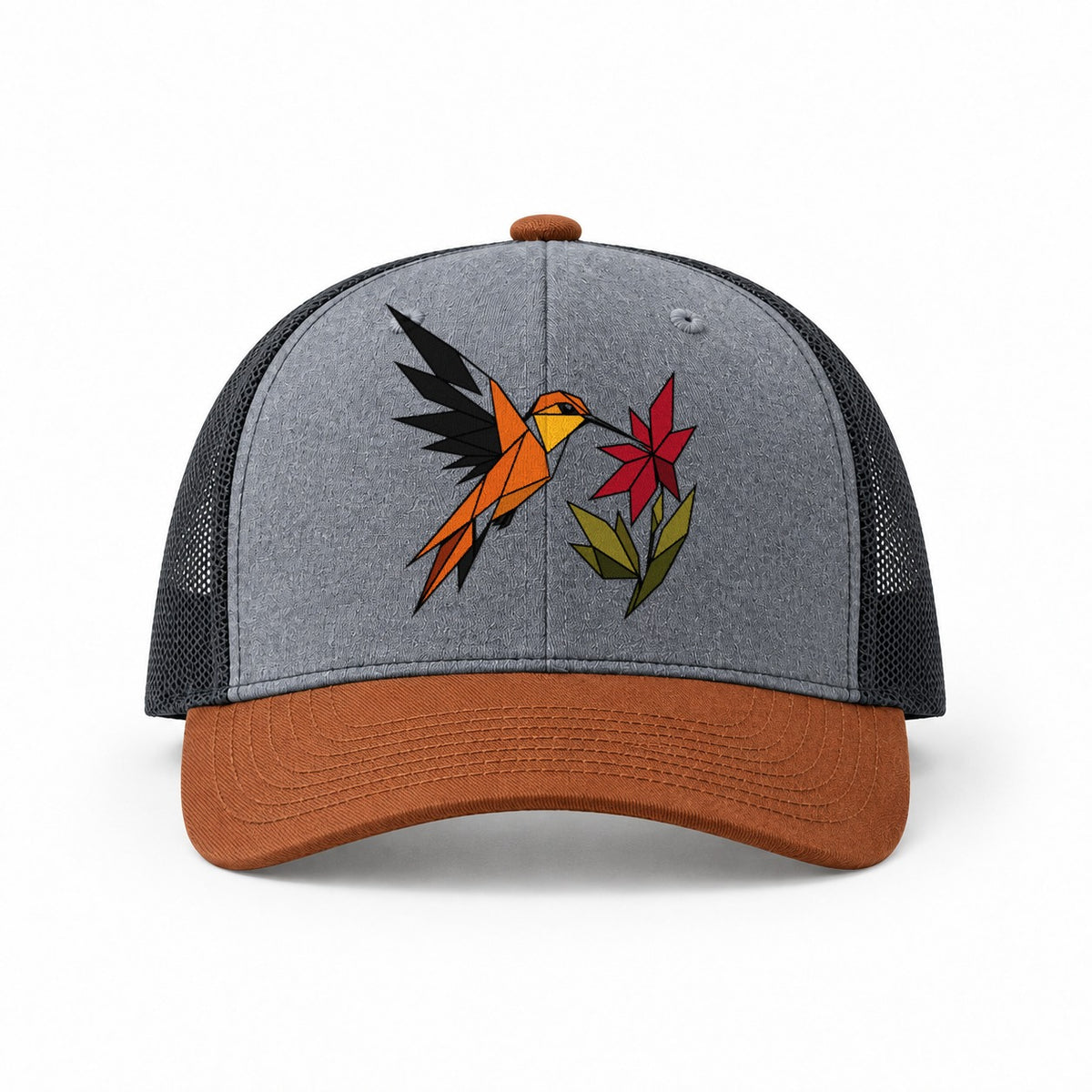 Heather Grey-Rust-Charcoal — front view