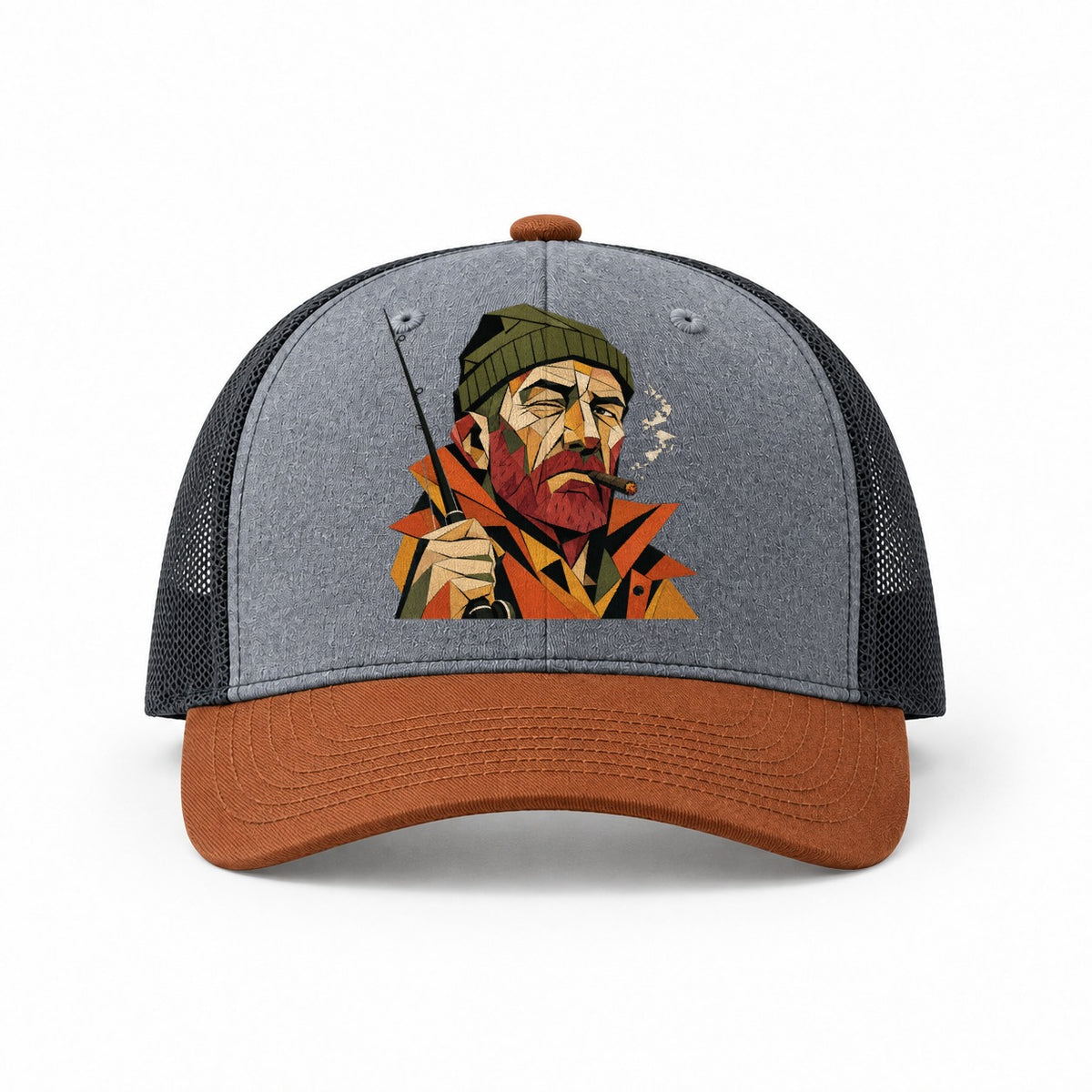 Heather Grey-Rust-Charcoal — front view