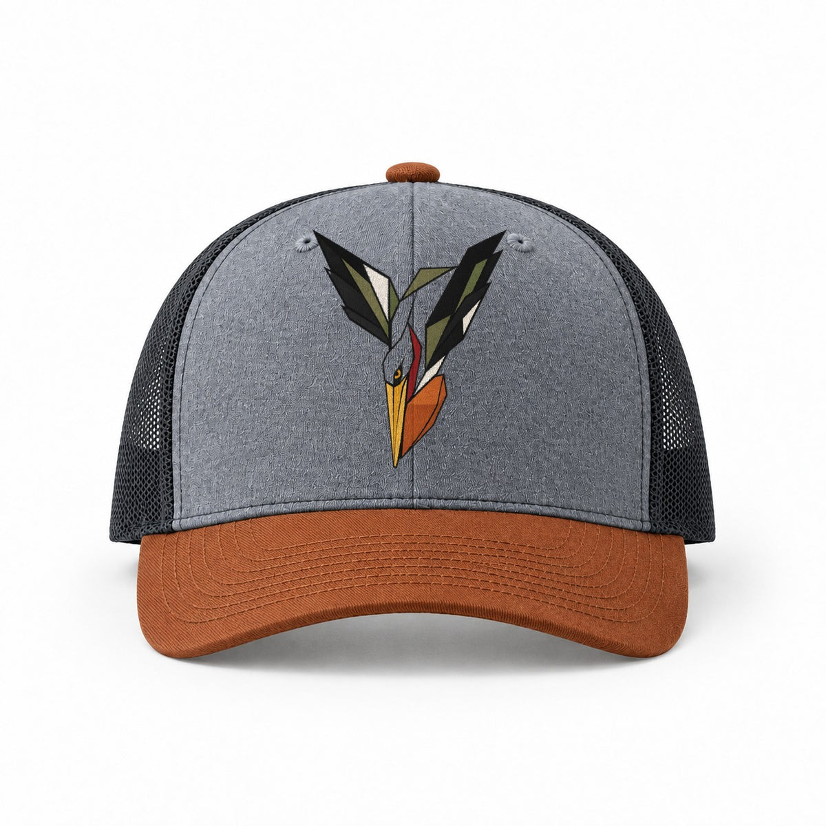 Heather Grey-Rust-Charcoal — front view