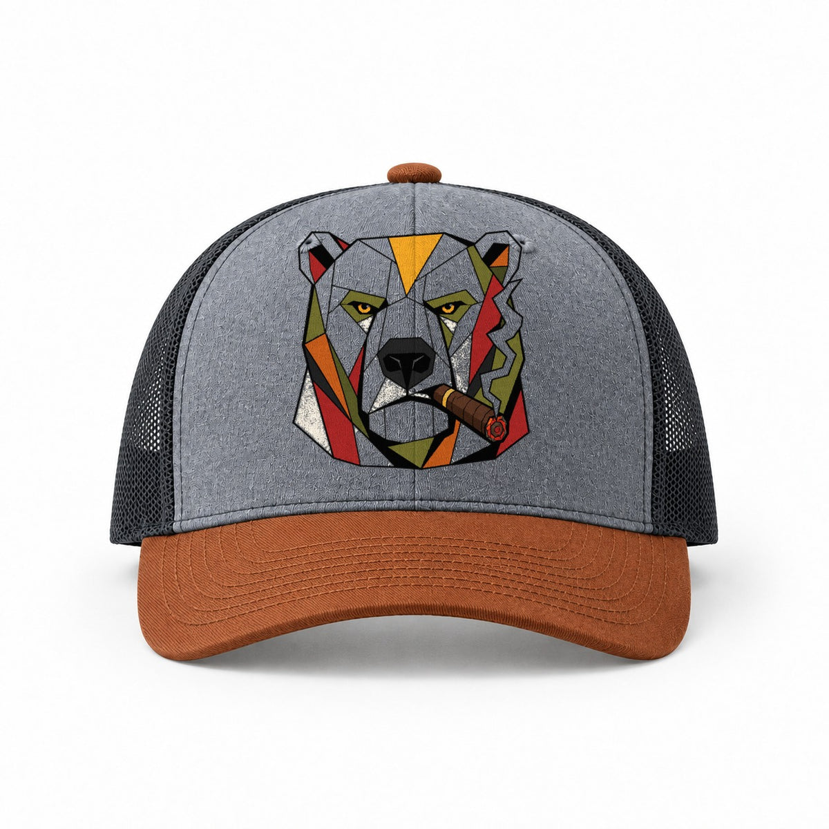 Heather Grey-Rust-Charcoal — front view