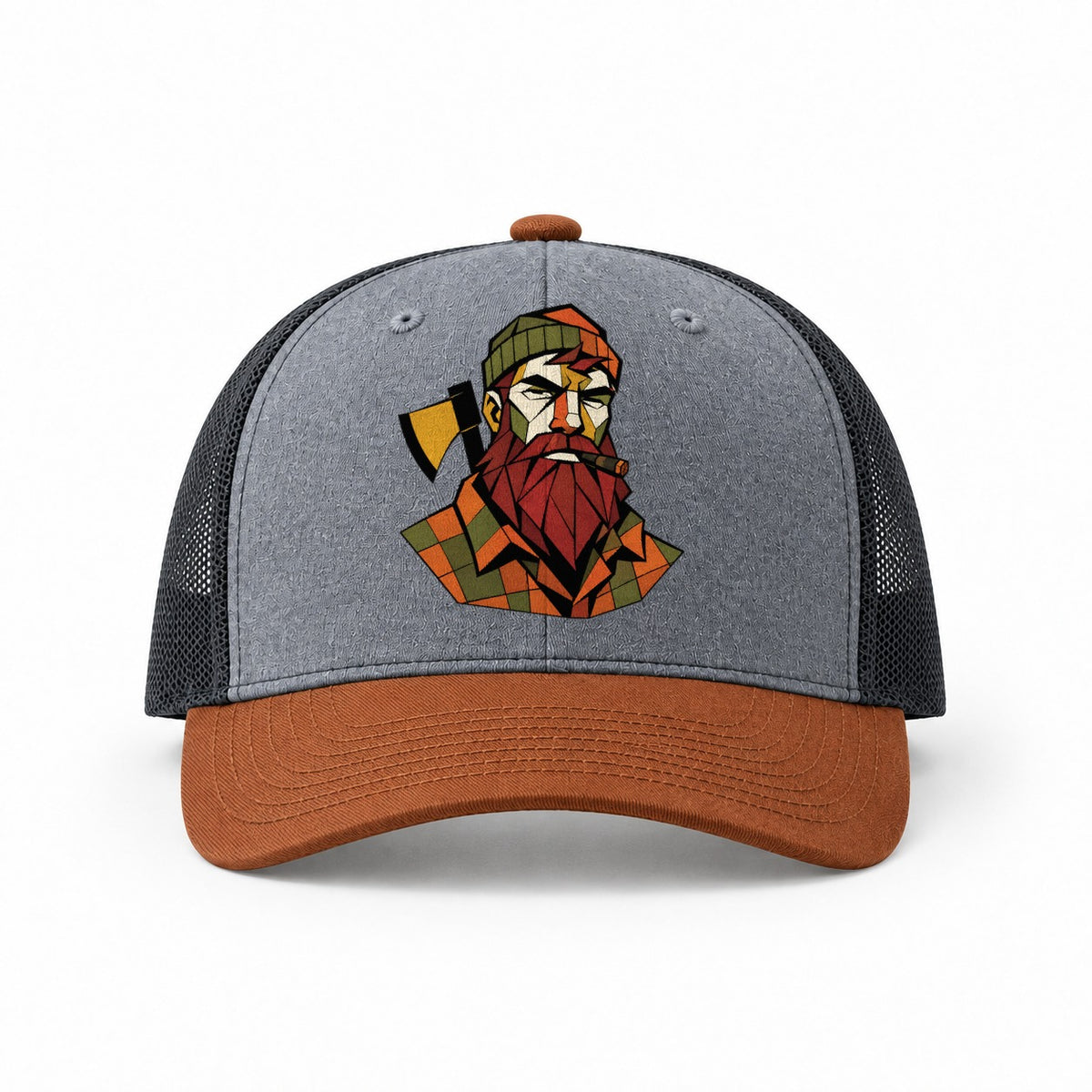 Heather Grey-Rust-Charcoal — front view