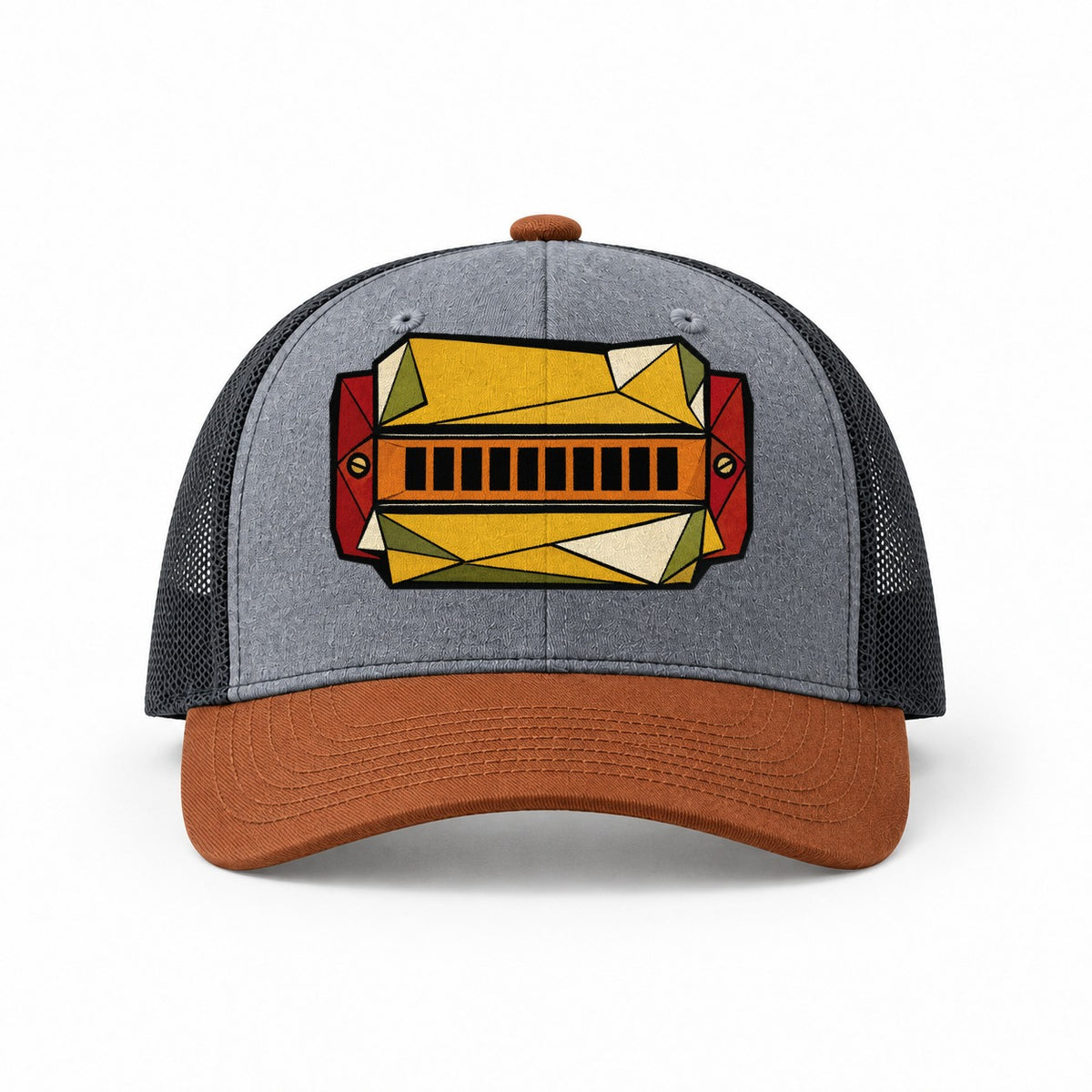Heather Grey-Rust-Charcoal — front view