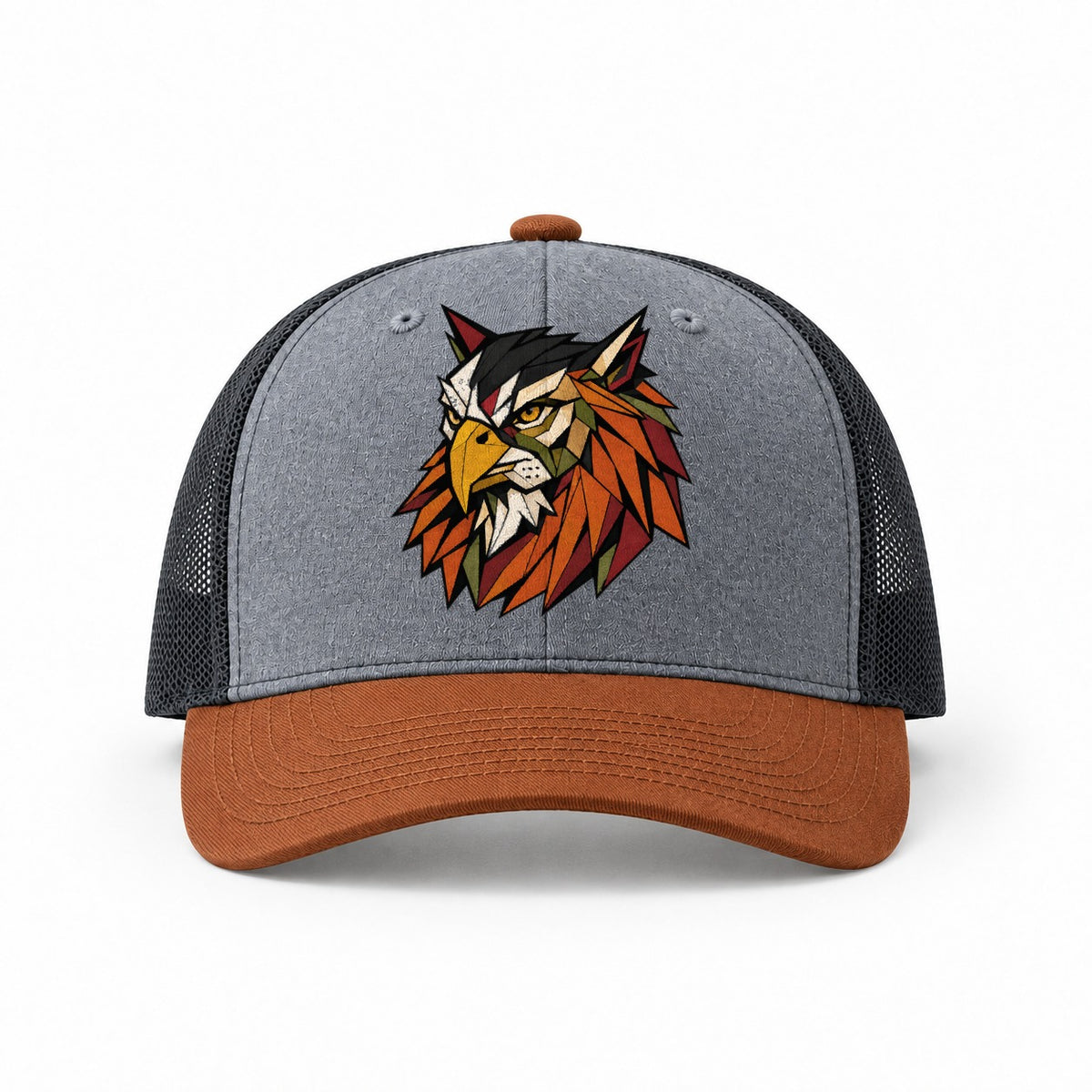 Heather Grey-Rust-Charcoal — front view