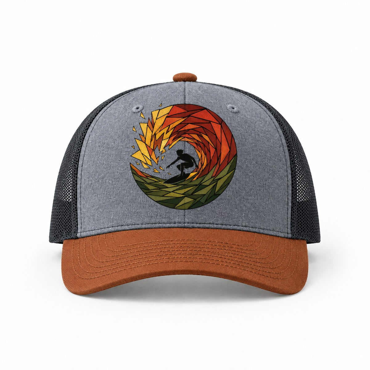 Heather Grey-Rust-Charcoal — front view
