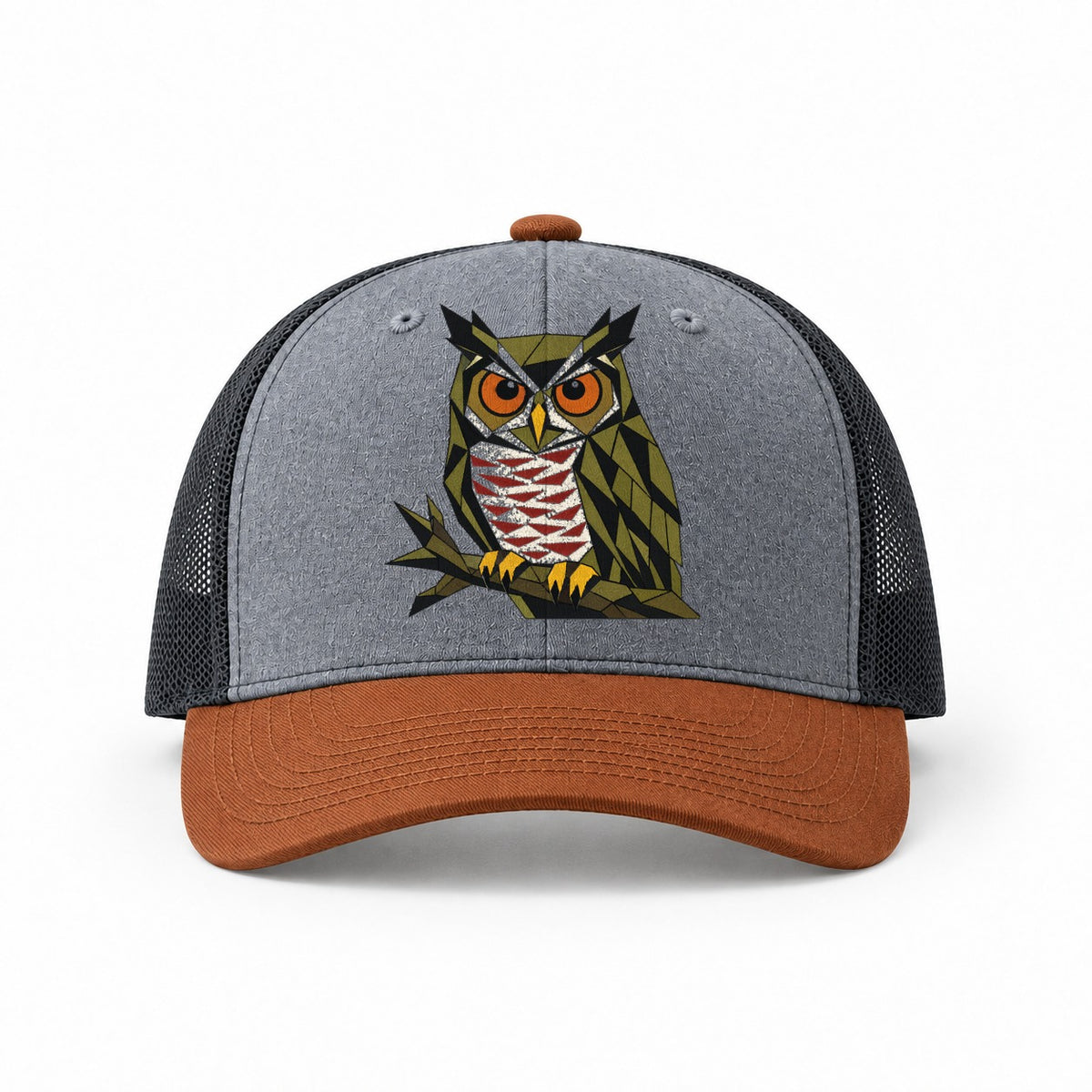 Heather Grey-Rust-Charcoal — front view