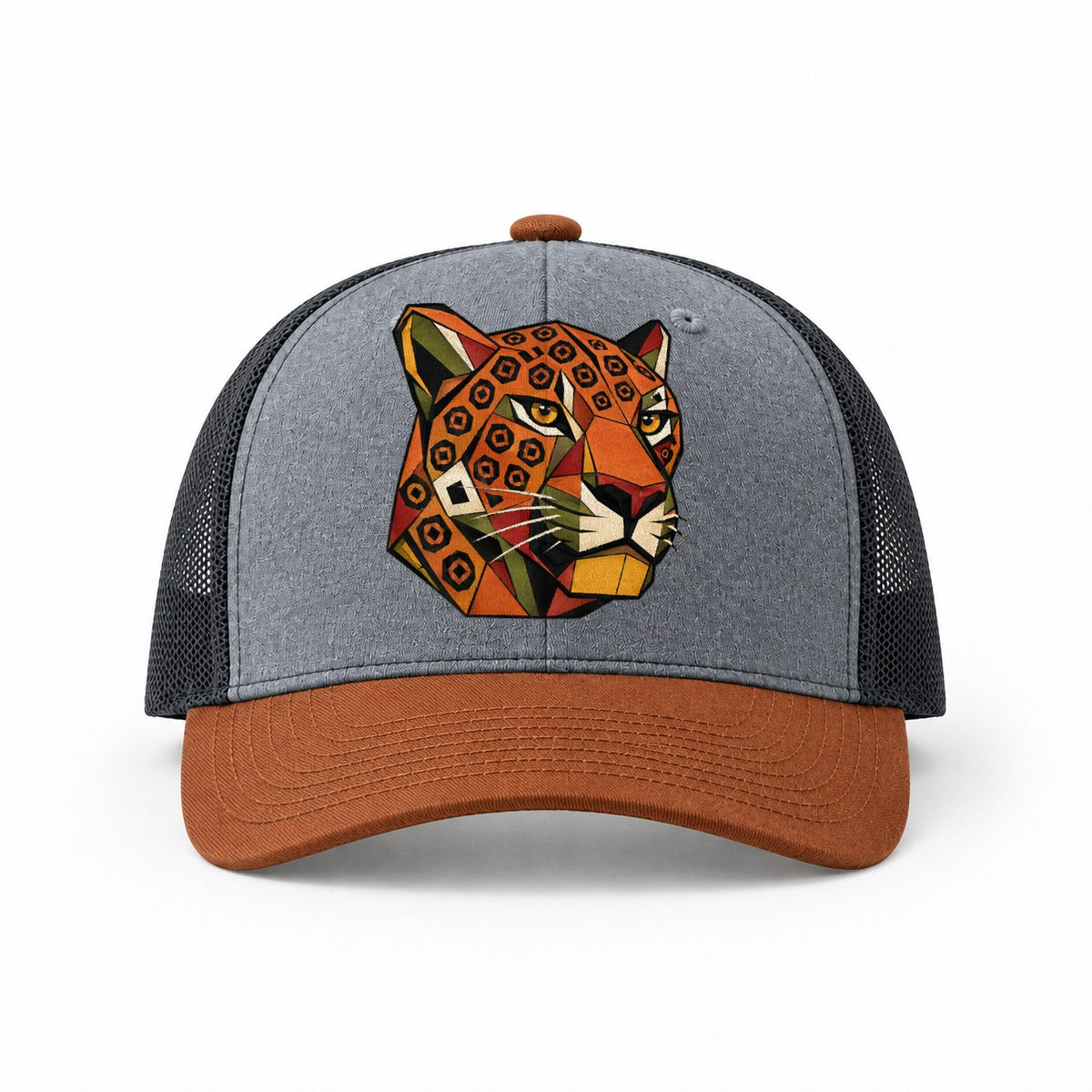 Heather Grey-Rust-Charcoal — front view