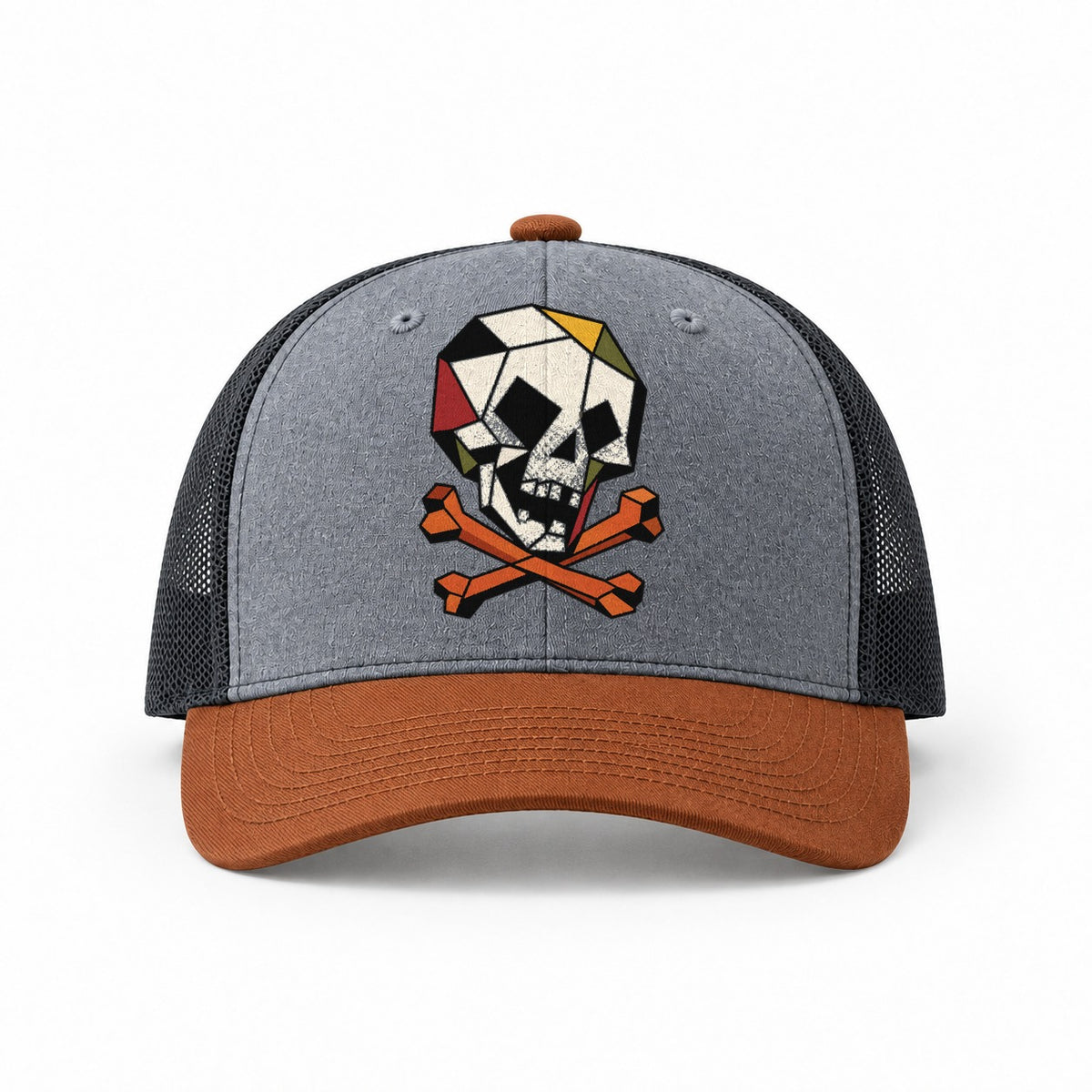 Heather Grey-Rust-Charcoal — front view
