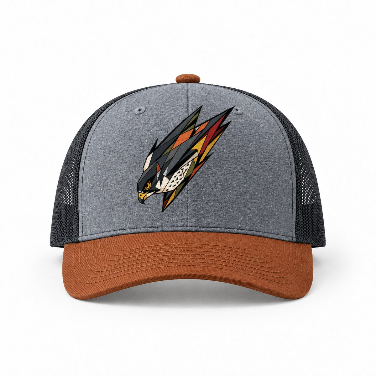 Heather Grey-Rust-Charcoal — front view