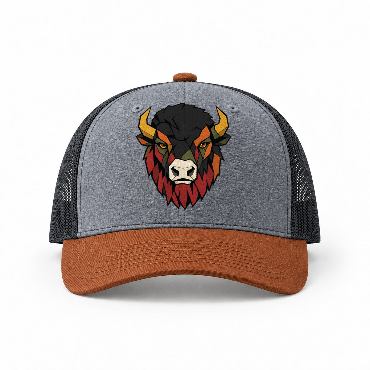 Heather Grey-Rust-Charcoal — front view