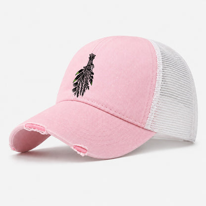 Hedge Witch Herb Bundle Witch Magic Washed Trucker Hat – Light Pink