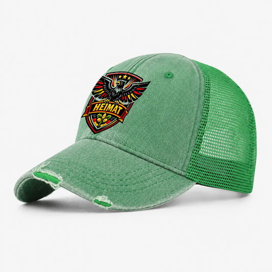 Heimat Crest Washed Trucker Hat – Ink Green