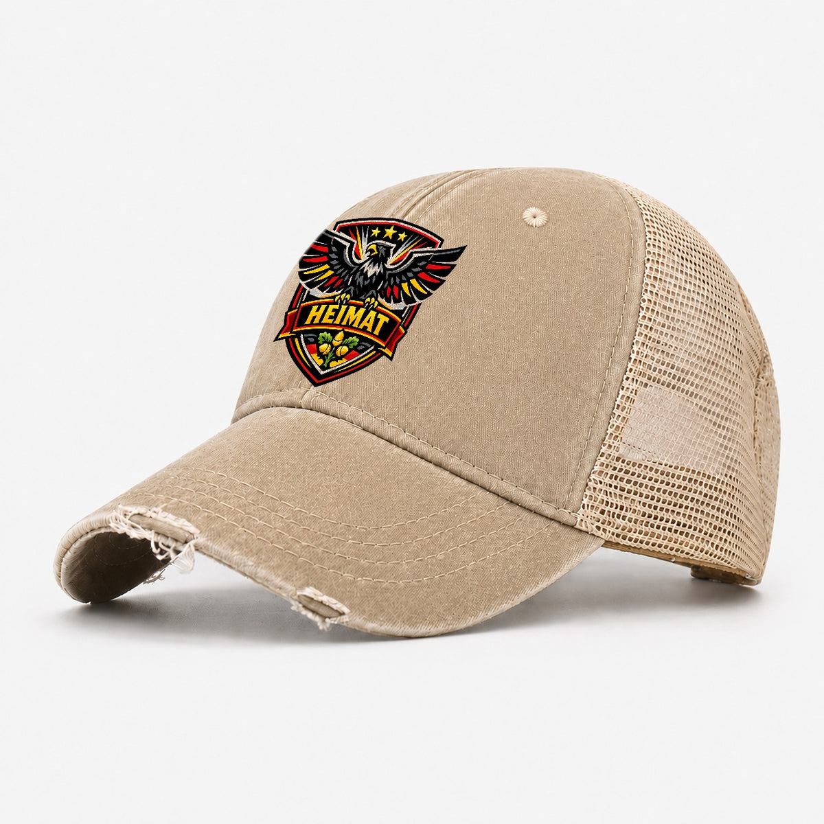 Heimat Crest Washed Trucker Hat – Khaki