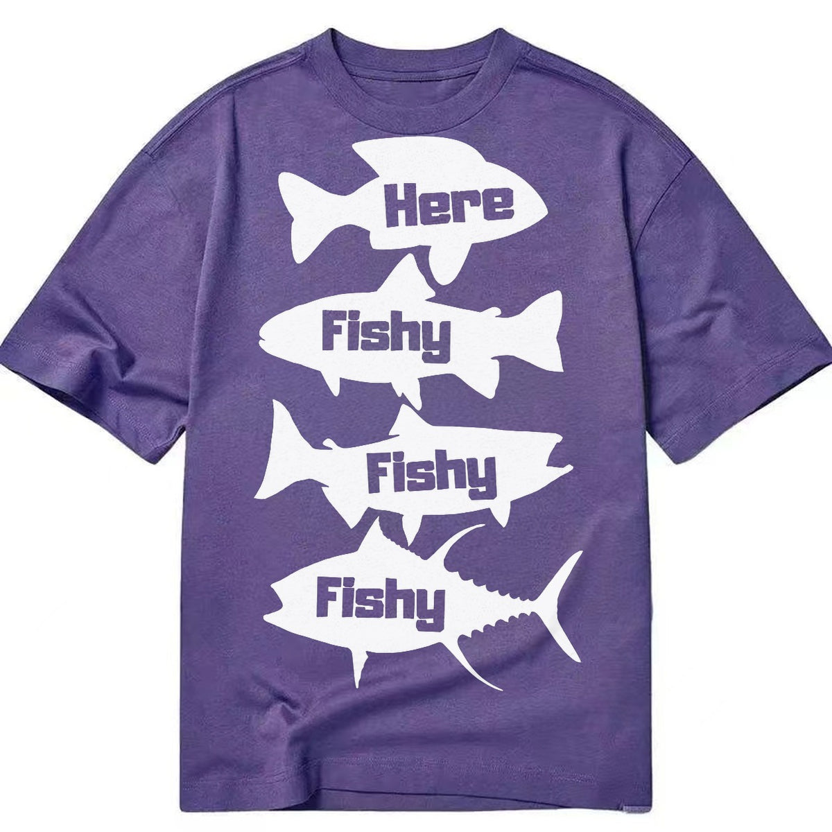 Here Fishy Fishy Fishy Classic T-shirt – purple