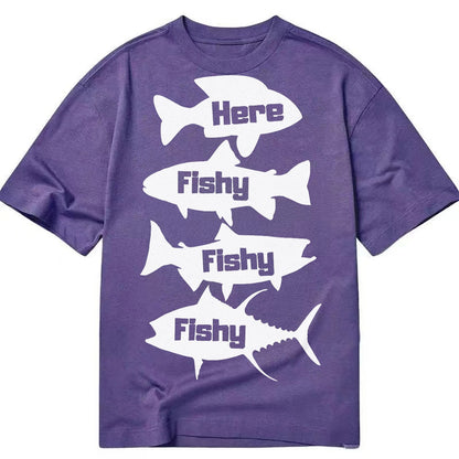 Here Fishy Fishy Fishy Classic T-shirt – purple