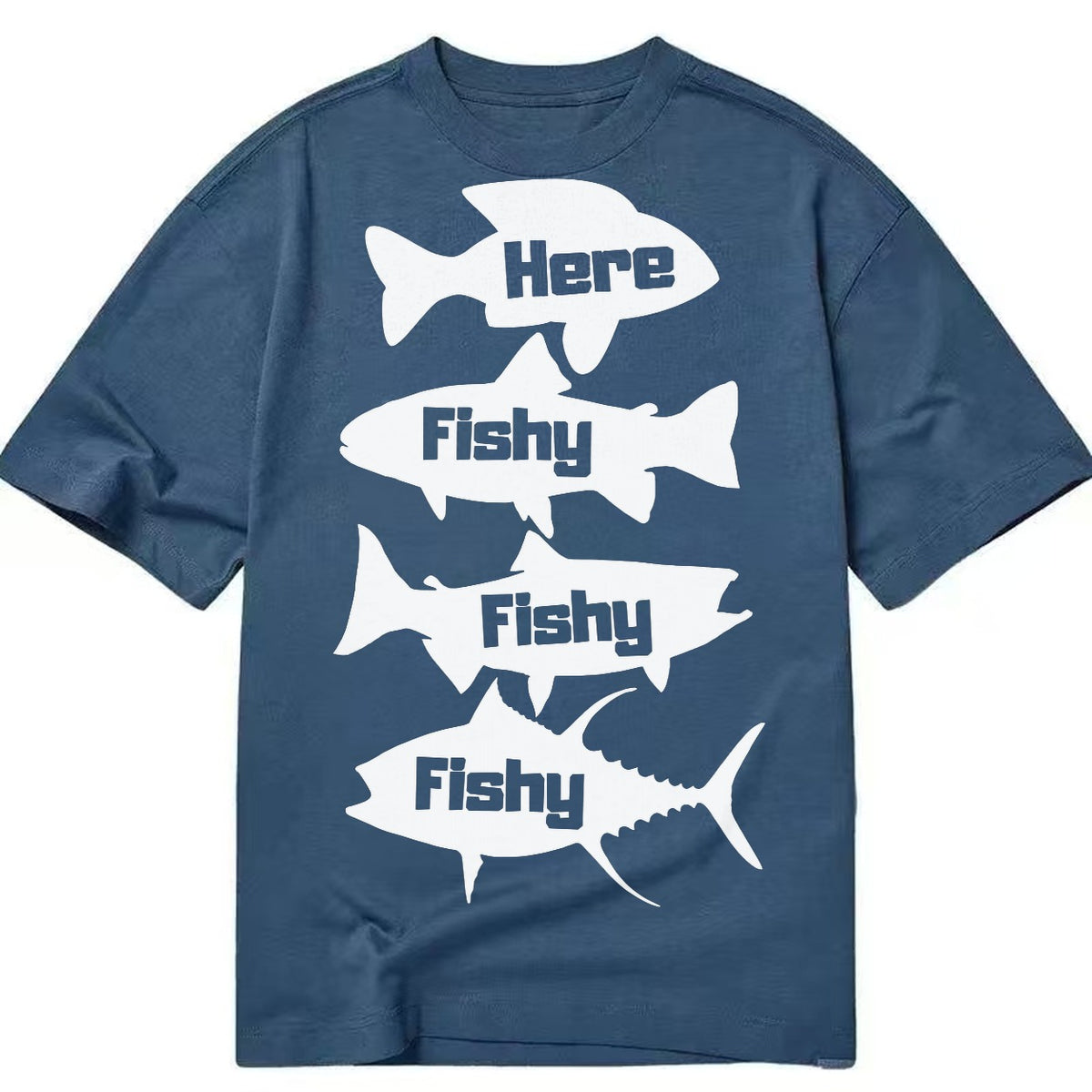 Here Fishy Fishy Fishy Classic T-shirt – twilight-navy