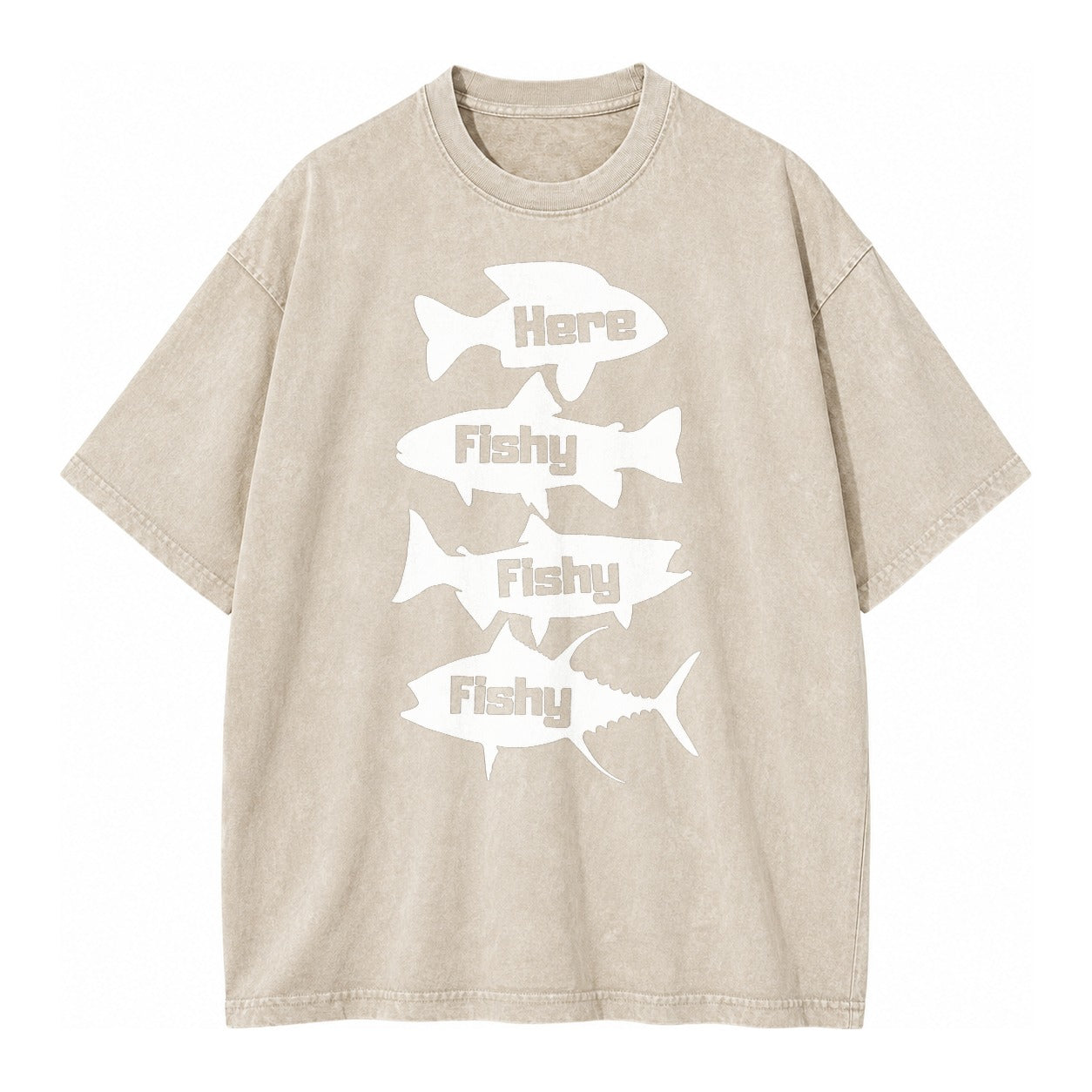 Here Fishy Fishy Fishy! Vintage T-shirt – Off White