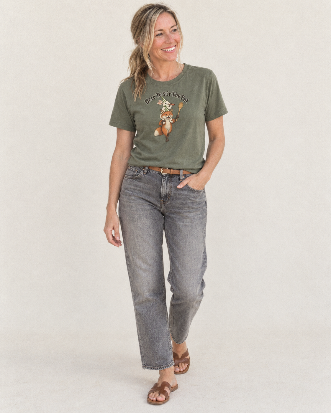 Here To Stir The Pot Kerfuffle Club Classic T-shirt – studio model photo