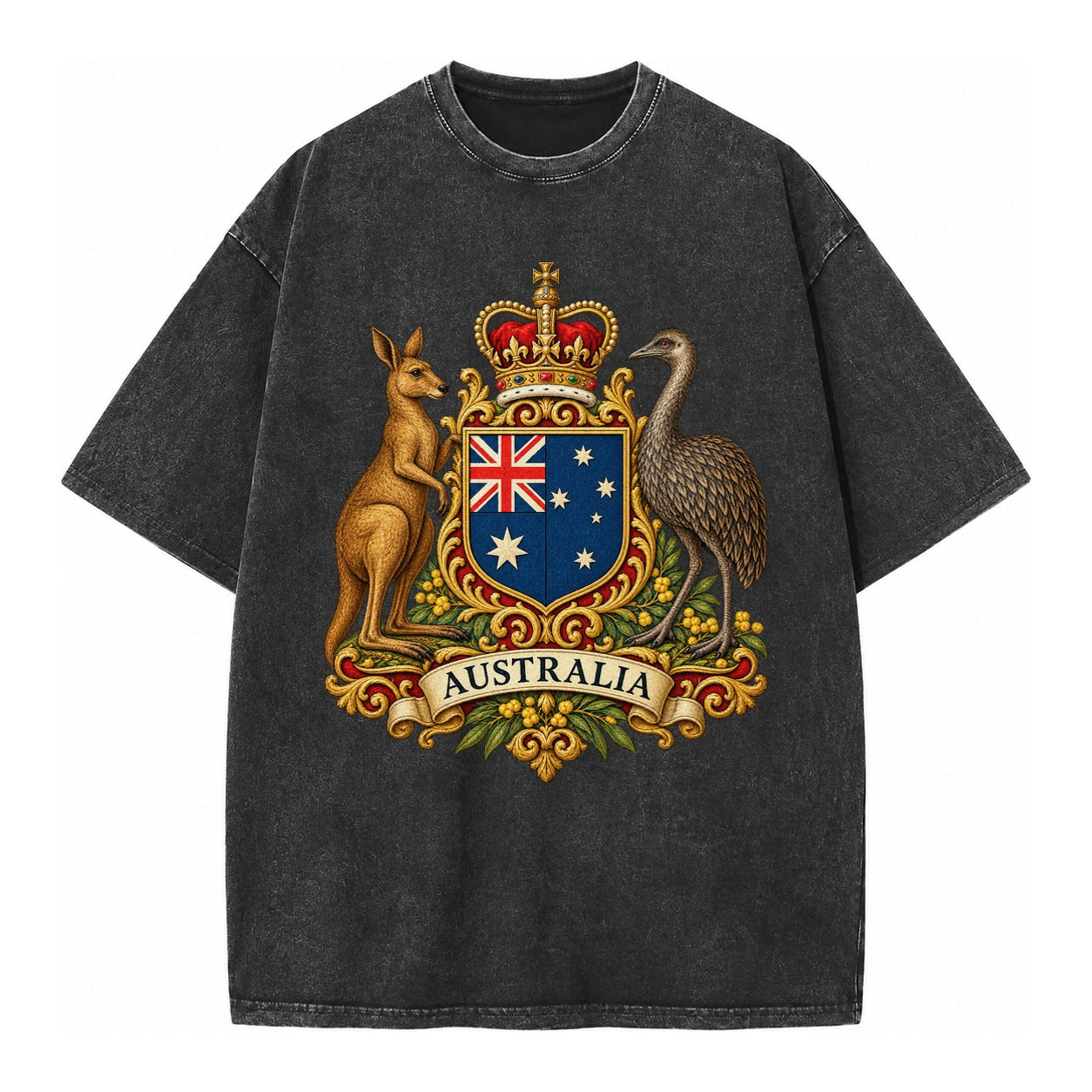 Heritage Coat Badge Vintage T-shirt – Black