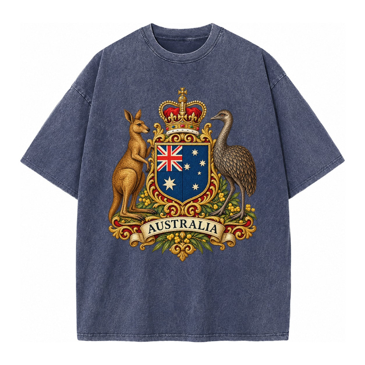 Heritage Coat Badge Vintage T-shirt – Blue