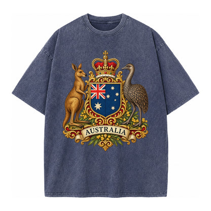 Heritage Coat Badge Vintage T-shirt – Blue