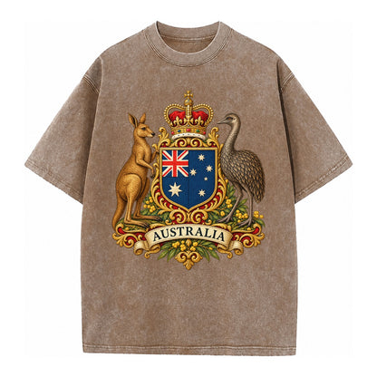 Heritage Coat Badge Vintage T-shirt – Brown