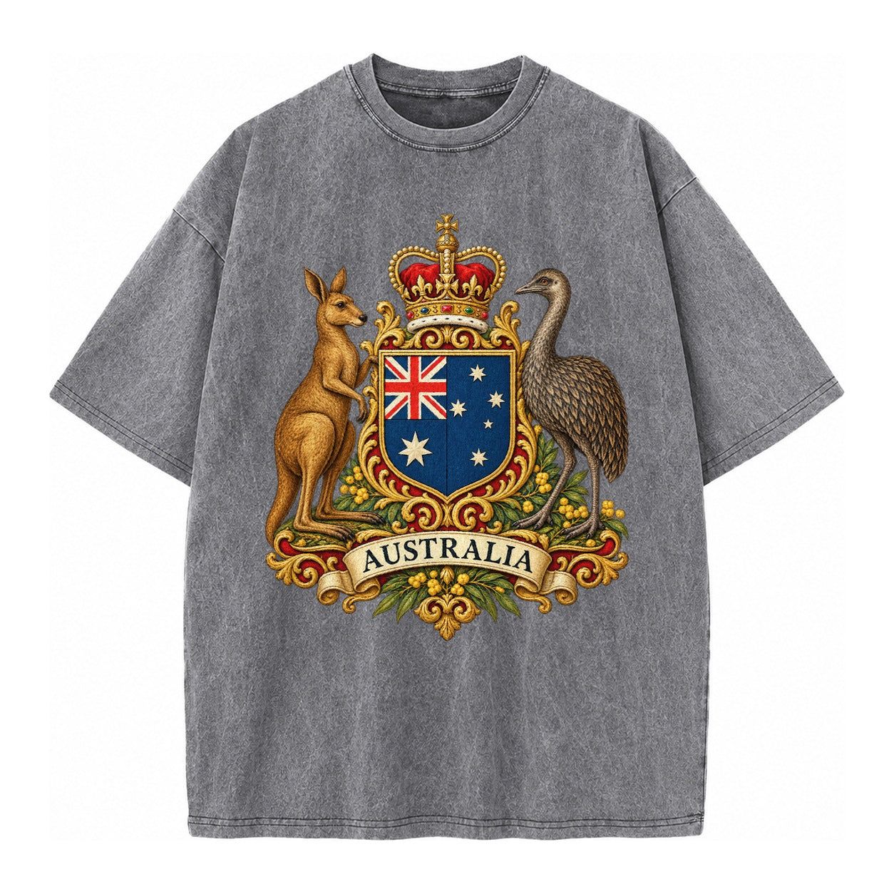 Heritage Coat Badge Vintage T-shirt – Grey