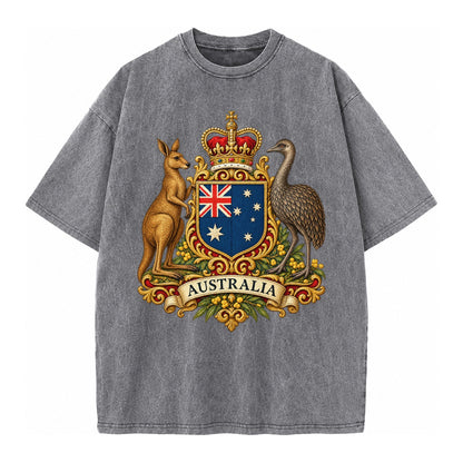 Heritage Coat Badge Vintage T-shirt – Grey