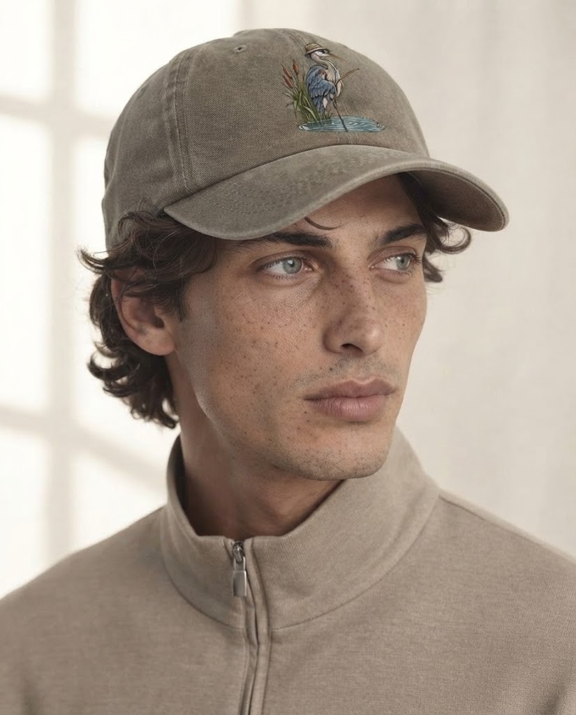 Model wearing the cap