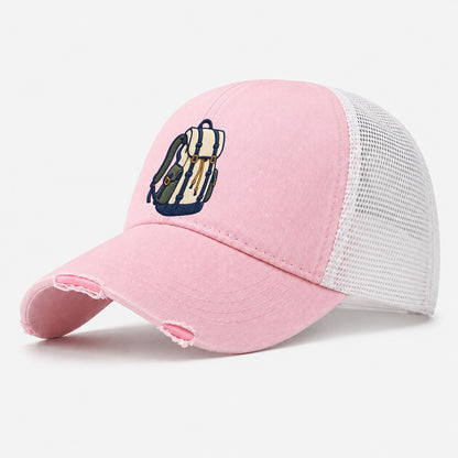 Hiking Backpack Tiny Solo Marks Washed Trucker Hat – Light Pink