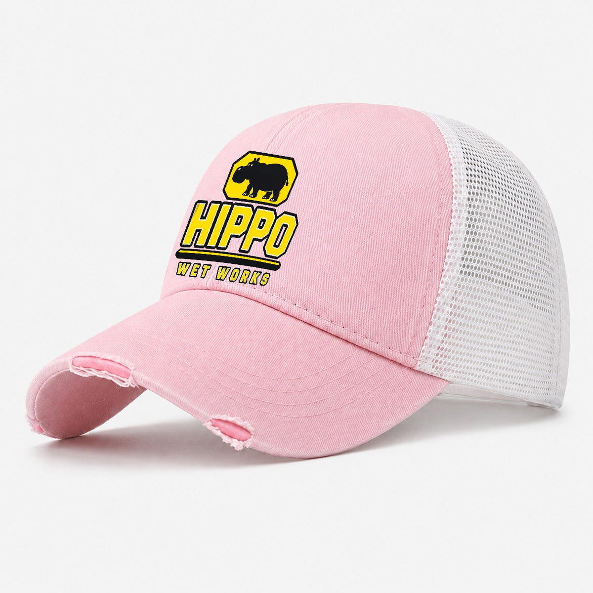 Hippo Wet Works Heavy Duty Washed Trucker Hat – Light Pink