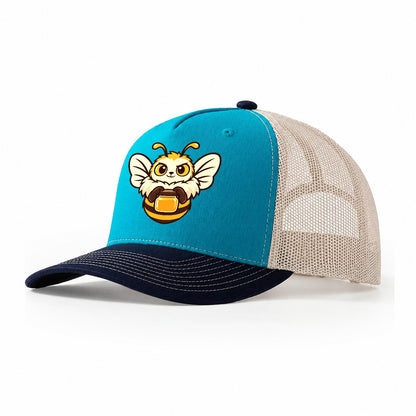 Hive Boss Bee Beekeeping Trucker Hat – Teal Navy