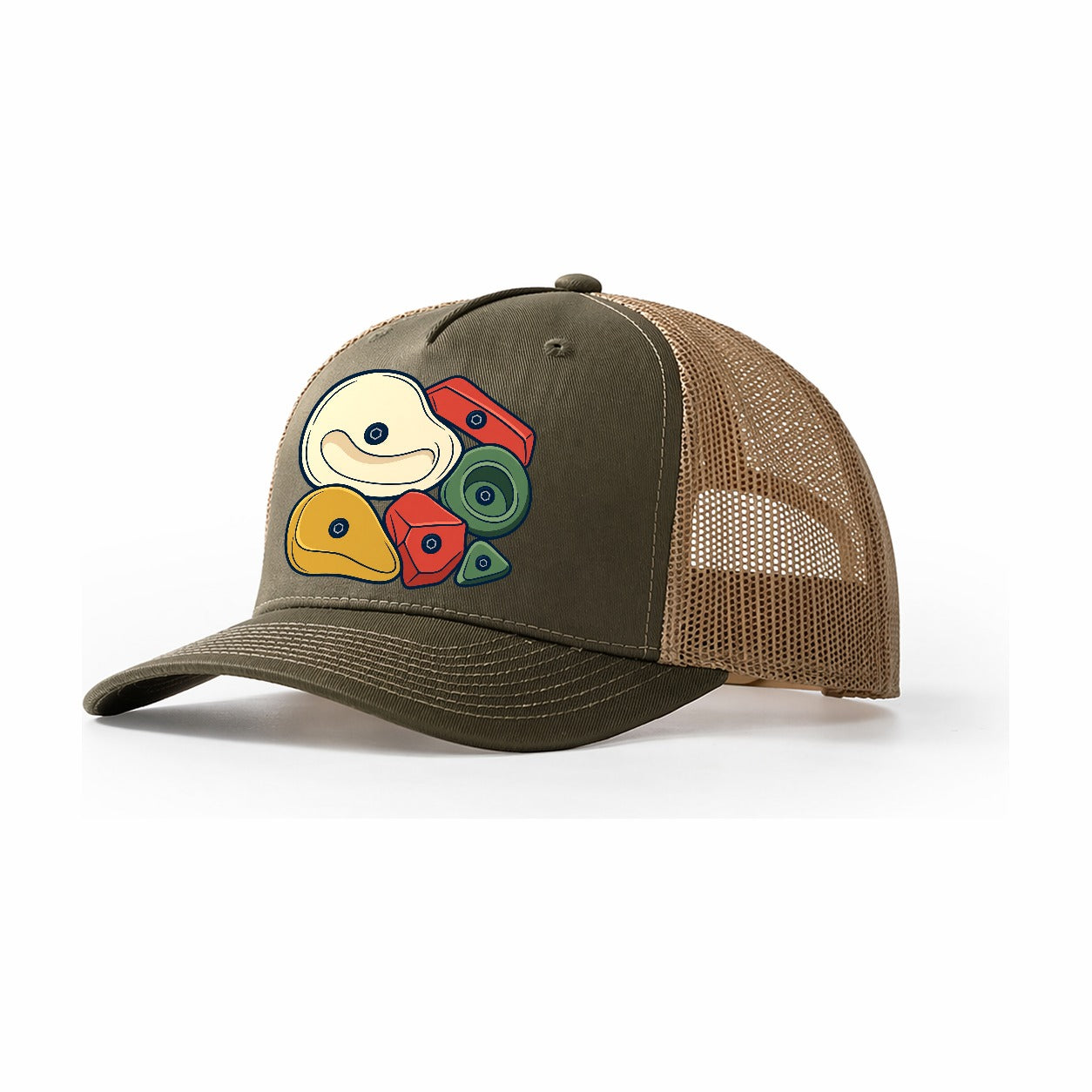 Hold Cluster Rock Climbing Trucker Hat – Olive Khaki