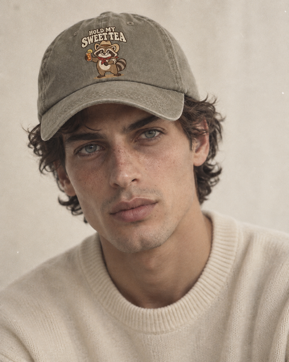 Model wearing the cap