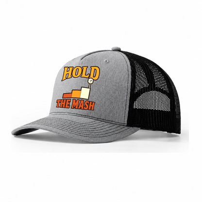 Hold The Mash Homebrewing Trucker Hat – Sport Grey Black