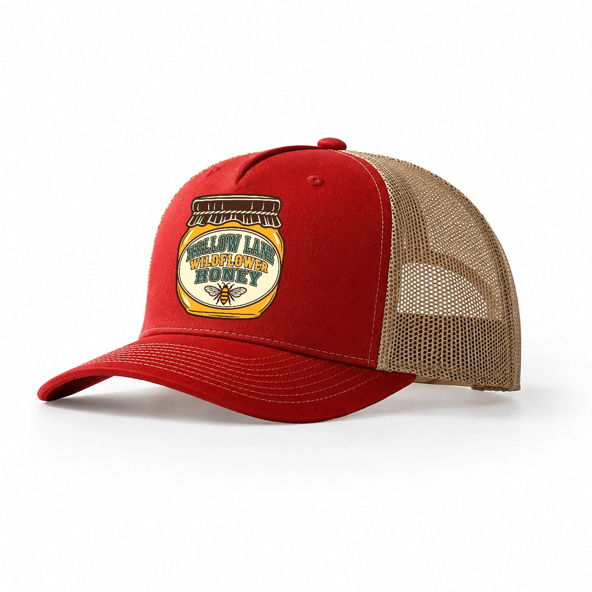 Hollow Lane Label Beekeeping Trucker Hat – Red Khaki