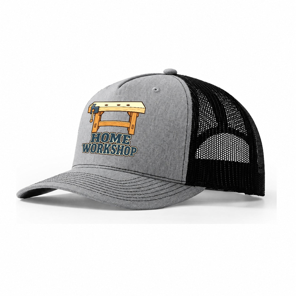 Home Workshop Woodworking Trucker Hat – Sport Grey Black