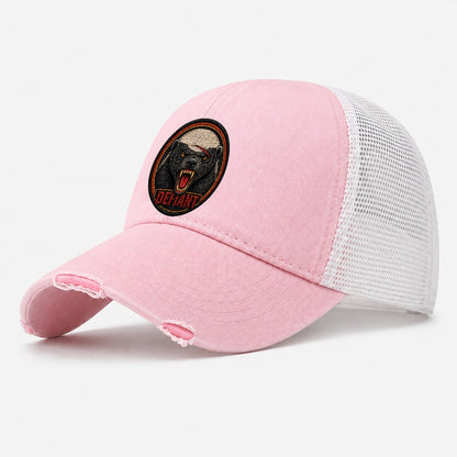 Honey Badger Defiant Badge Washed Trucker Hat – Light Pink