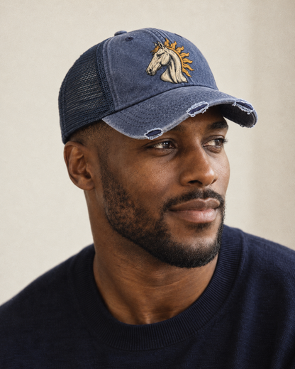 Model wearing the cap