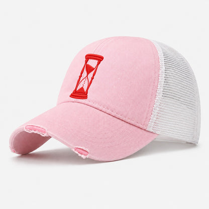 Hourglass Falling Grain Micro Motion Mark Washed Trucker Hat – Light Pink