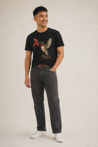 Hummingbird Harmony Classic T-shirt – studio model photo